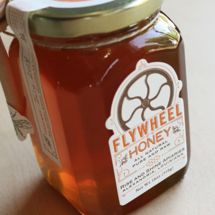 Letterpress label on honey jar