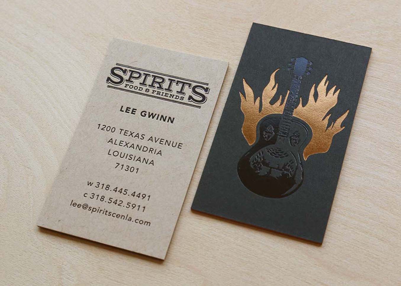 Foil stamped business card
