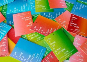 Rainbow roll letterpress hang tags