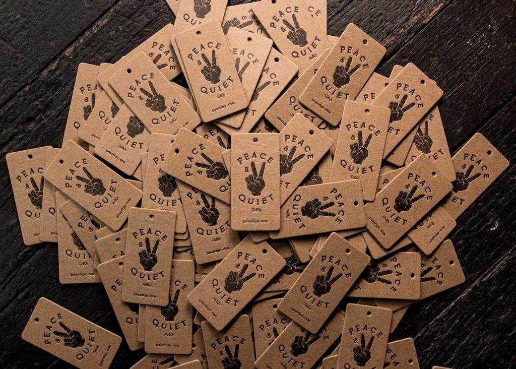 Chipboard Hang Tags with Black Ink Letterpress