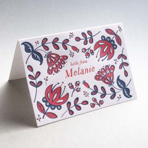 Two Color Folding Note Card